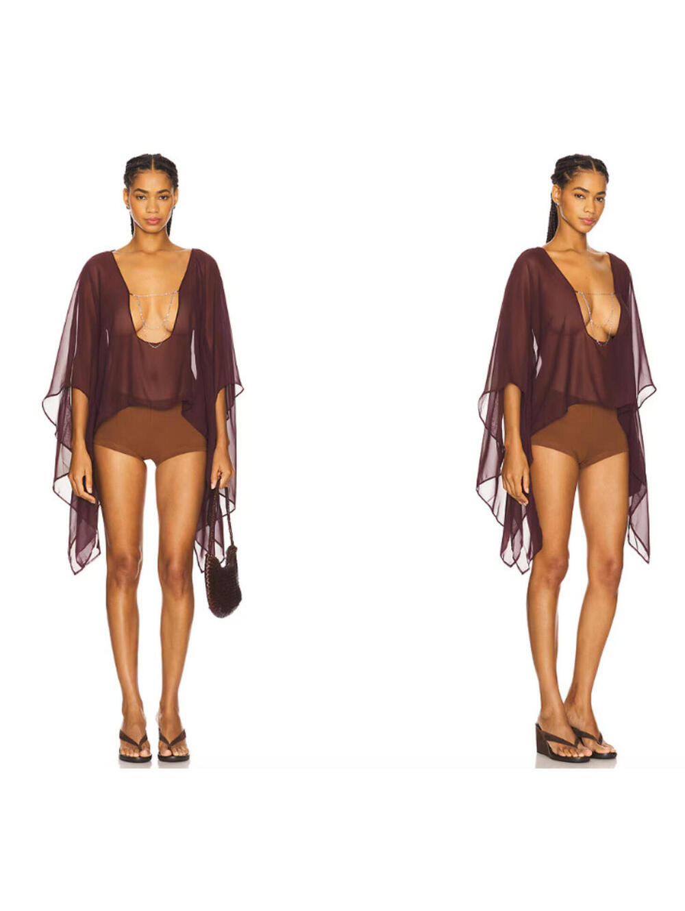 Jaded London Cape Top Jaded PLUM mesh chain design size 6 $135msrp